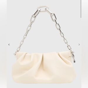 Christian Louboutin Eva Pleated Shoulder Bag with Silver Chain in Nappa Leather